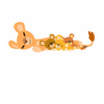 Cute Cartoon Mum Lion and Cubs- Women Apparel t-shirts