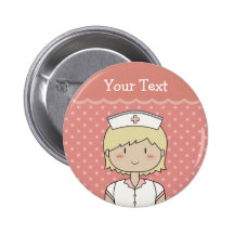 Cute cartoon nurse (blonde) pin