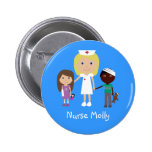 Cute Cartoon Nurse & Children Button