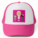 Cute Cartoon Nurse & Kids Pink Custom hats