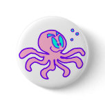 Cute Cartoon Octopus Aquatic Animal Funny buttons