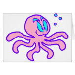 Cute Cartoon Octopus Aquatic Animal Funny cards