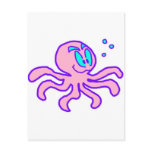 Cute Cartoon Octopus Aquatic Animal Funny postcards