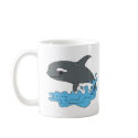 cute cartoon orca killer whale mugs