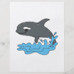 cute cartoon orca killer whale personalized flyer
