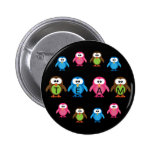 Cute Cartoon Owls Customisable Team Pinback Buttons