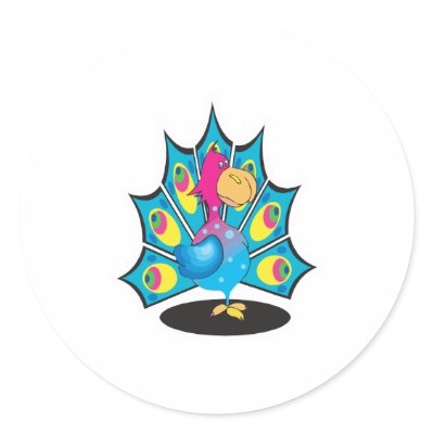 Cute Cartoon Peacock