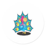 cute cartoon peacock stickers