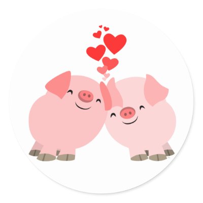 Cutelove  Cartoon on Cute Cartoon Pigs In Love Sticker By Lioness Graphics