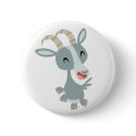Cute Cartoon Prancing Goat  Button Badge