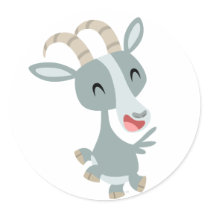Cute Cartoon Prancing Goat  Sticker