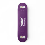 Cute Cartoon Princess & Crown Purple Skateboard