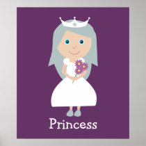 Cute cartoon Princess purple poster