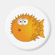 Cute Cartoon Puffer Fish Fridge Magnets