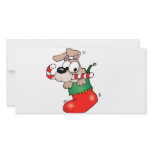Cute cartoon puppy in Christmas stocking photo cards