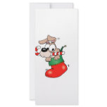 Cute cartoon puppy in Christmas stocking Custom Rack Cards