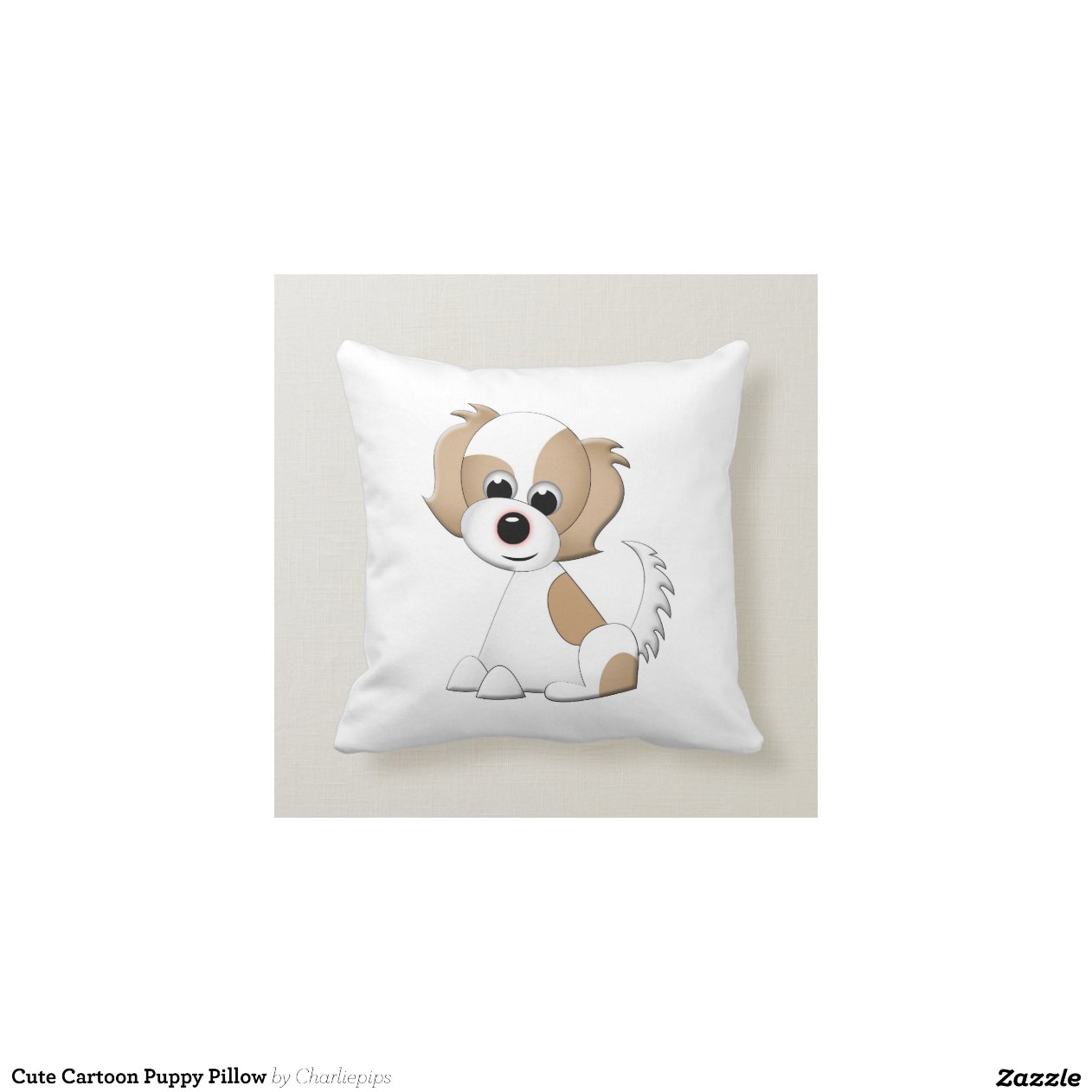 Cute Cartoon Puppy Pillow Zazzle