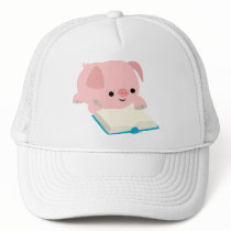 Cute Cartoon Reading Piglet  Hat