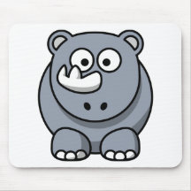Cute Cartoon Rhino Mousepad