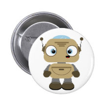cute cartoon robot button