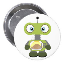cute cartoon robot button