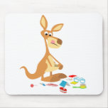 Cute Cartoon Rummaging Kangaroo Mousepad
