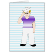 Cute Cartoon Sailor Greeting Cards