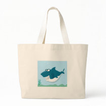 cute cartoon shark canvas bag