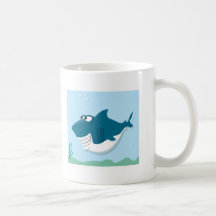 cute cartoon shark coffee mug