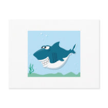 cute cartoon shark postcard