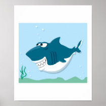 cute cartoon shark print