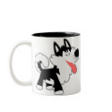 Cute Cartoon Siberian Husky Mug