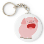 Cute Cartoon Singing Pig Keychain