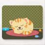 Cute cartoon sleeping kitty cat fun mousepad