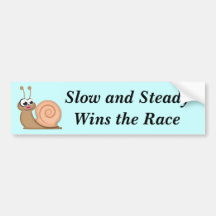 Cute Cartoon Snail Bumper Stickers