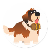 Cute Cartoon St Bernard Sticker