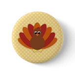 Cute Cartoon Thanksgiving Turkey Buttons