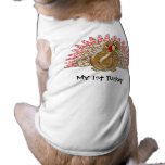 Cute Cartoon Turkey Damask Pattern pet clothing