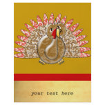 Cute Cartoon Turkey Damask Pattern flyers