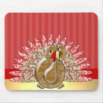 Cute Cartoon Turkey Damask Pattern