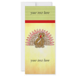 Cute Cartoon Turkey Damask Pattern rack cards