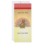Cute Cartoon Turkey Damask Pattern rack cards