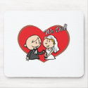 Cute Cartoon "We Did" Wedding couple mousepads