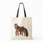 Cute Cartoon Western Horse Canvas Bag
