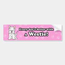 Cute Cartoon Westie Bumper Sticker
