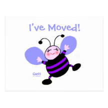 Cute Cartoon Woman's Change of Address Postcard