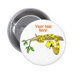 Cute Cartoon Yellow Snake in a Tree Reptile Pinback Button