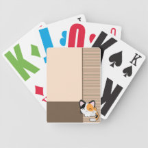 Cute Cat Beige Cards Bicycle Poker Cards