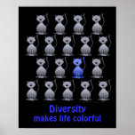 Cute Cat Diversity Poster for Kids Motivational