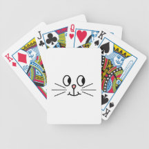 Cute Cat Face. Bicycle Poker Deck